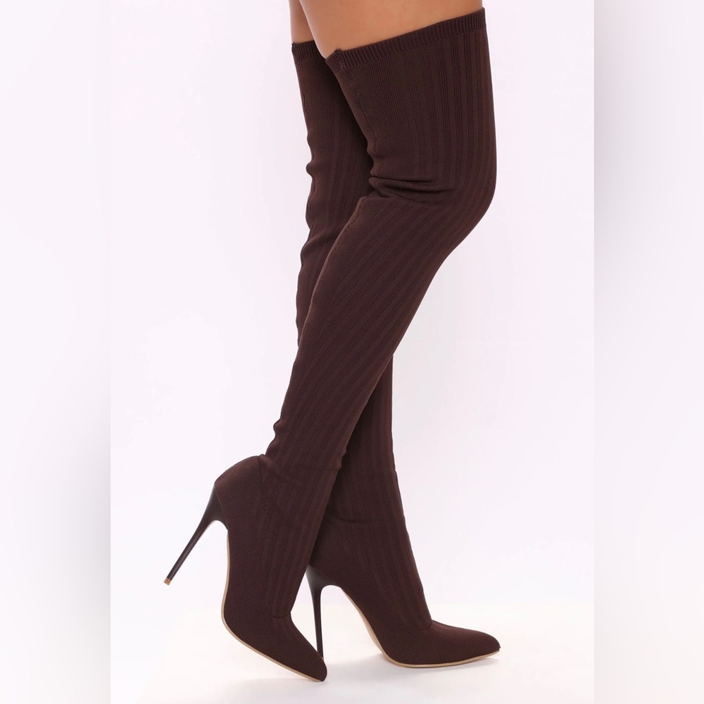 Fashion Nova Over the Knee Knit Boots